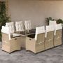Voir la diapositive 1 : VIDAXL Ensemble a manger de jardin et coussins 9 pcs beige Poly rotin