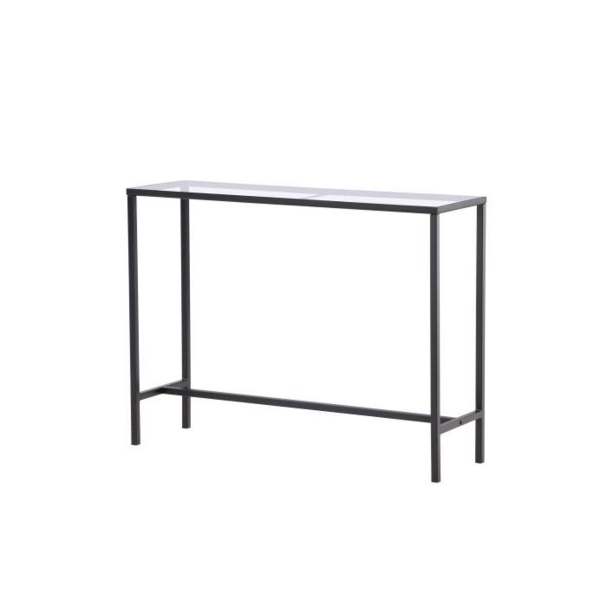 Paris Prix Console Design en Verre  Dipp  100cm Noir & Transparent