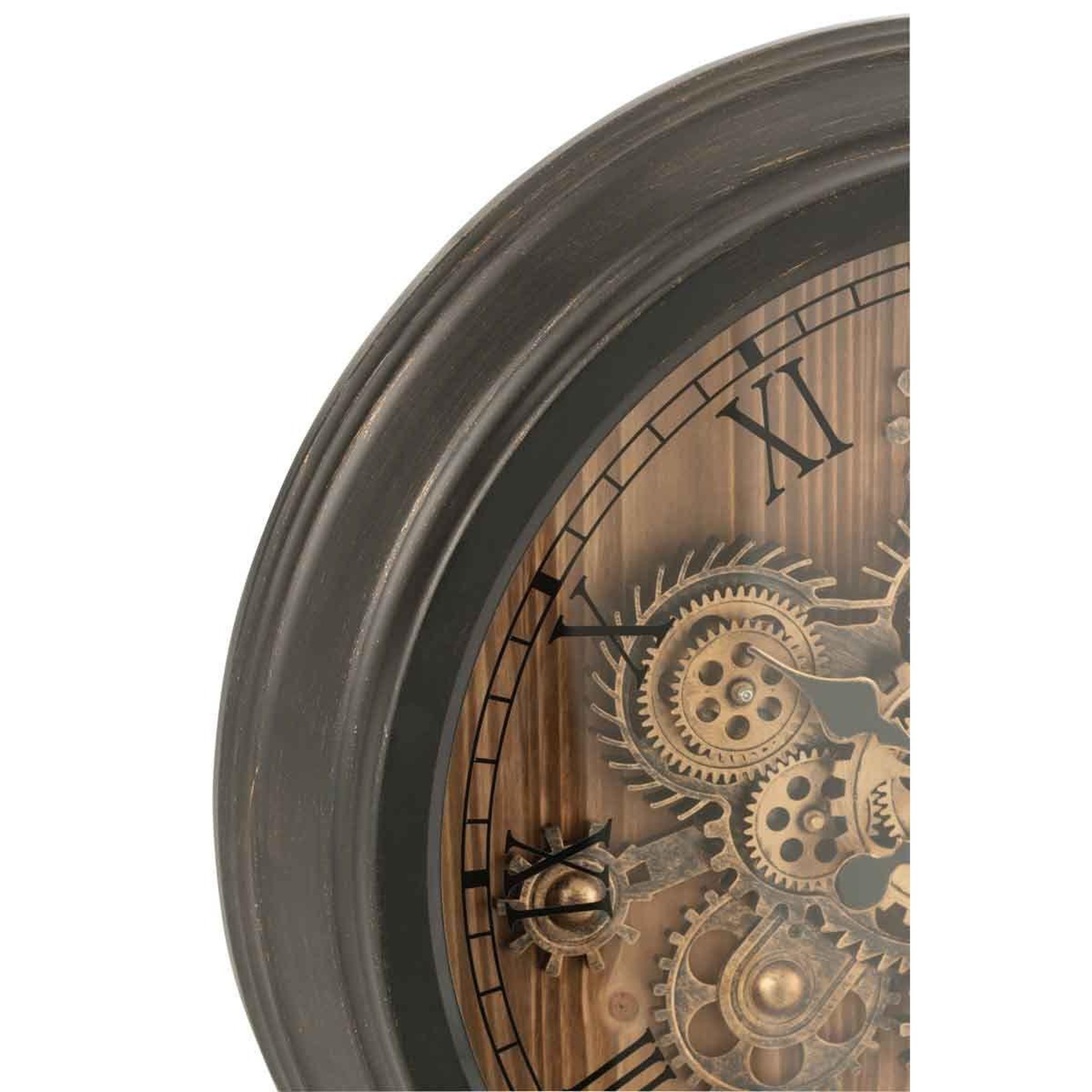 Voir la diapositive 2 : J-LINE Horloge Murale Design  Engrenage  58cm Noir