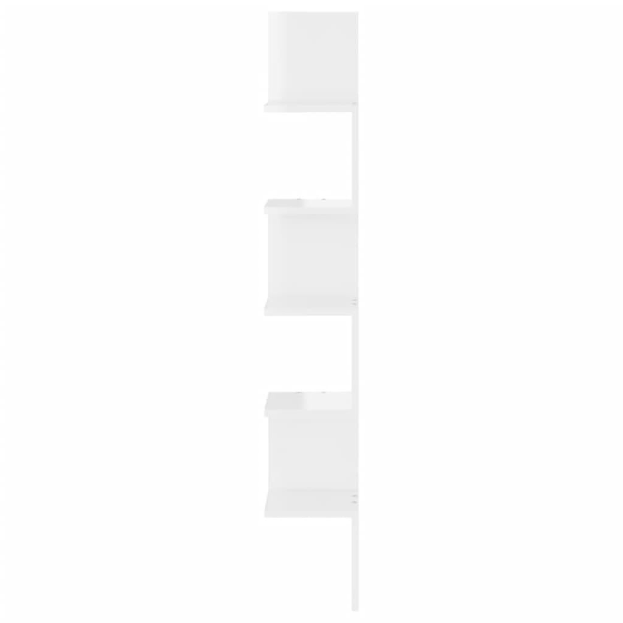 Voir la diapositive 4 : VIDAXL Etagere d'angle murale Blanc brillant Bois d'ingenierie