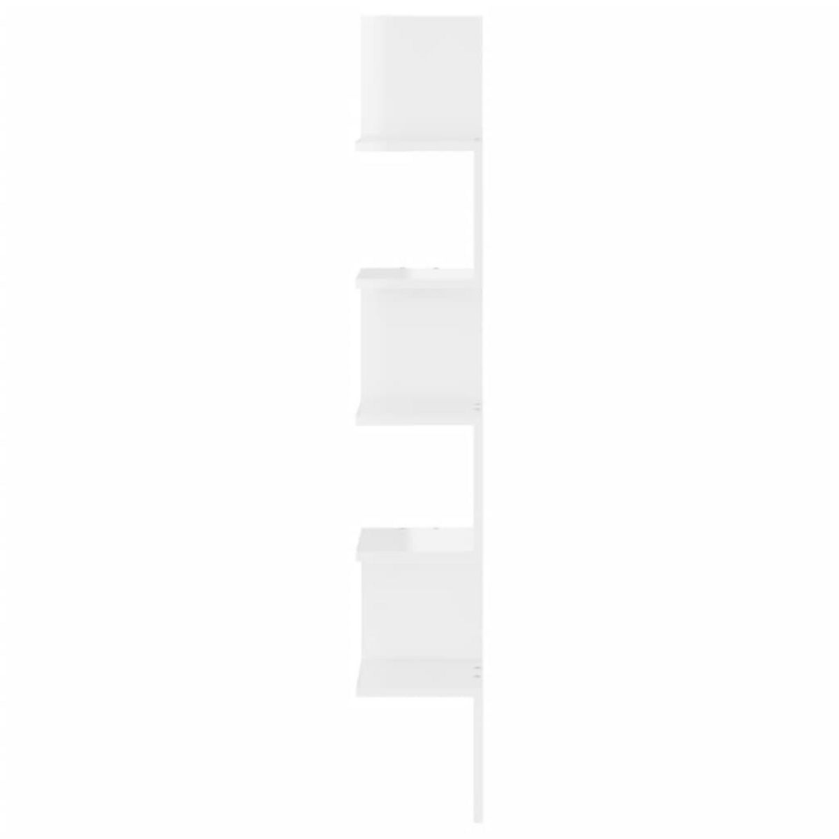 VIDAXL Etagere d'angle murale Blanc brillant Bois d'ingenierie