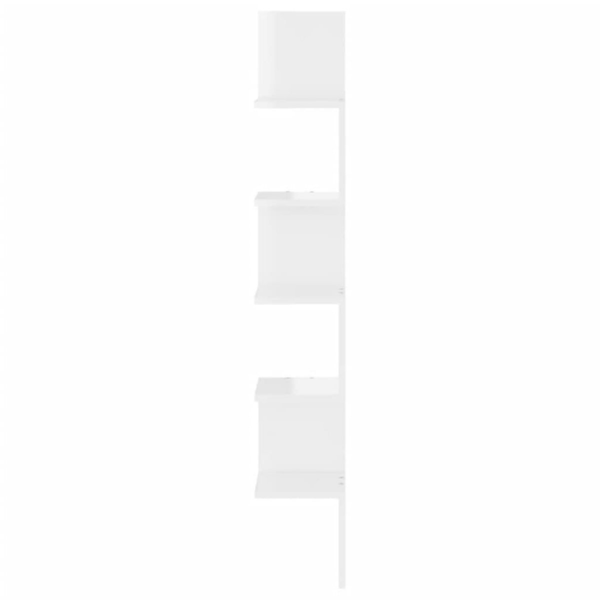 VIDAXL Etagere d'angle murale Blanc brillant Bois d'ingenierie