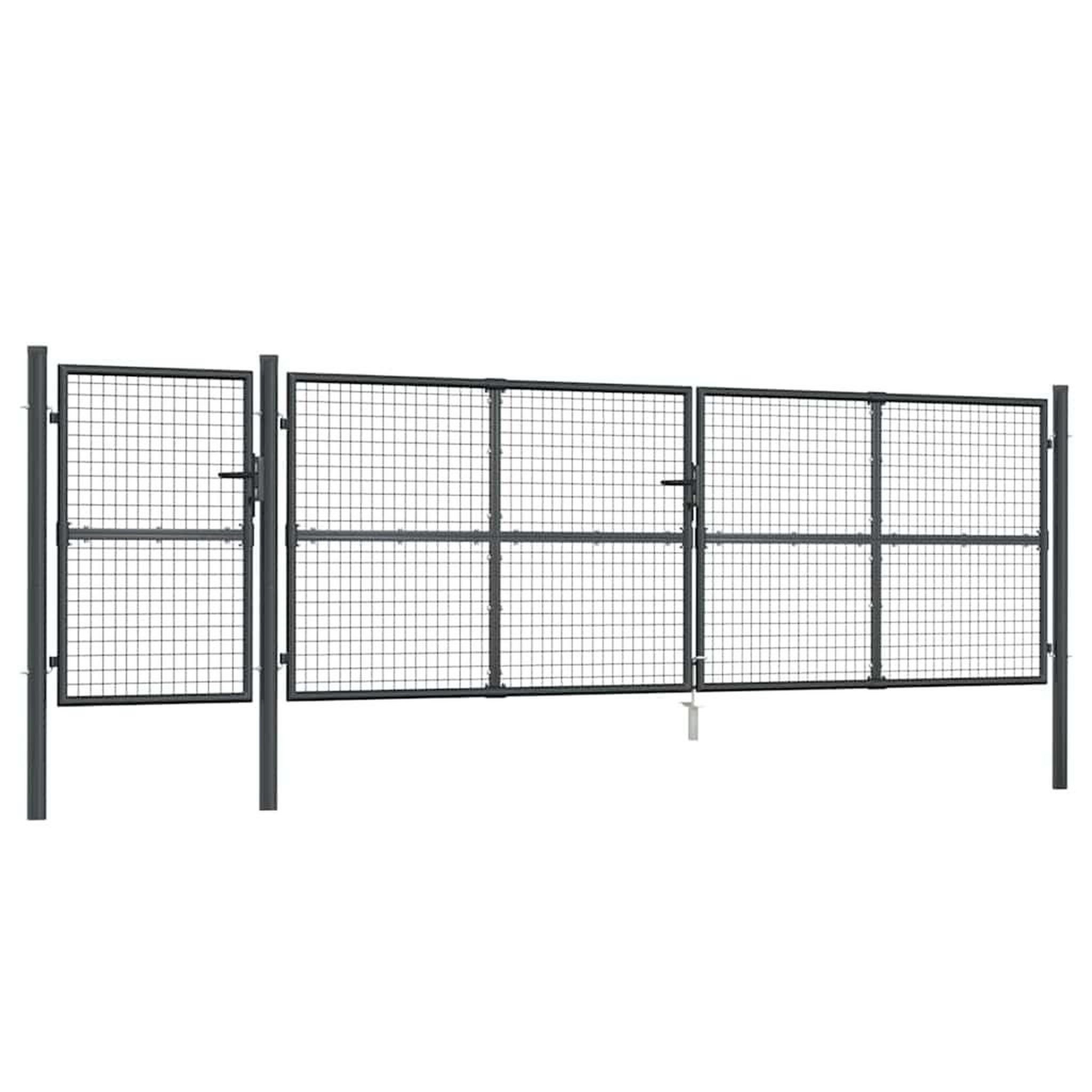 Voir la diapositive 2 : VIDAXL Portail de jardin grillage Anthracite 500 x 125 cm Acier galvanise