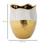Voir la diapositive 6 : Paris Prix Vase Design en Céramique  Lux  25cm Blanc & Or