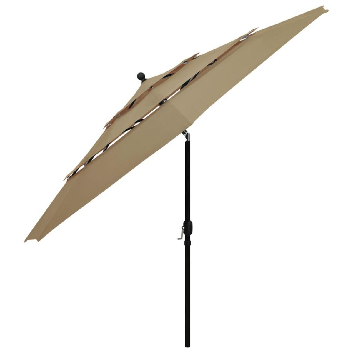 VIDAXL Parasol de jardin a 3 niveaux avec mat en aluminium taupe 3,5 m