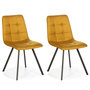 Voir la diapositive 1 : VS VENTA-STOCK Set de 2 chaises Salle à Manger Mila Tapissées Moutarde, 58 cm x 45 cm x 90 cm