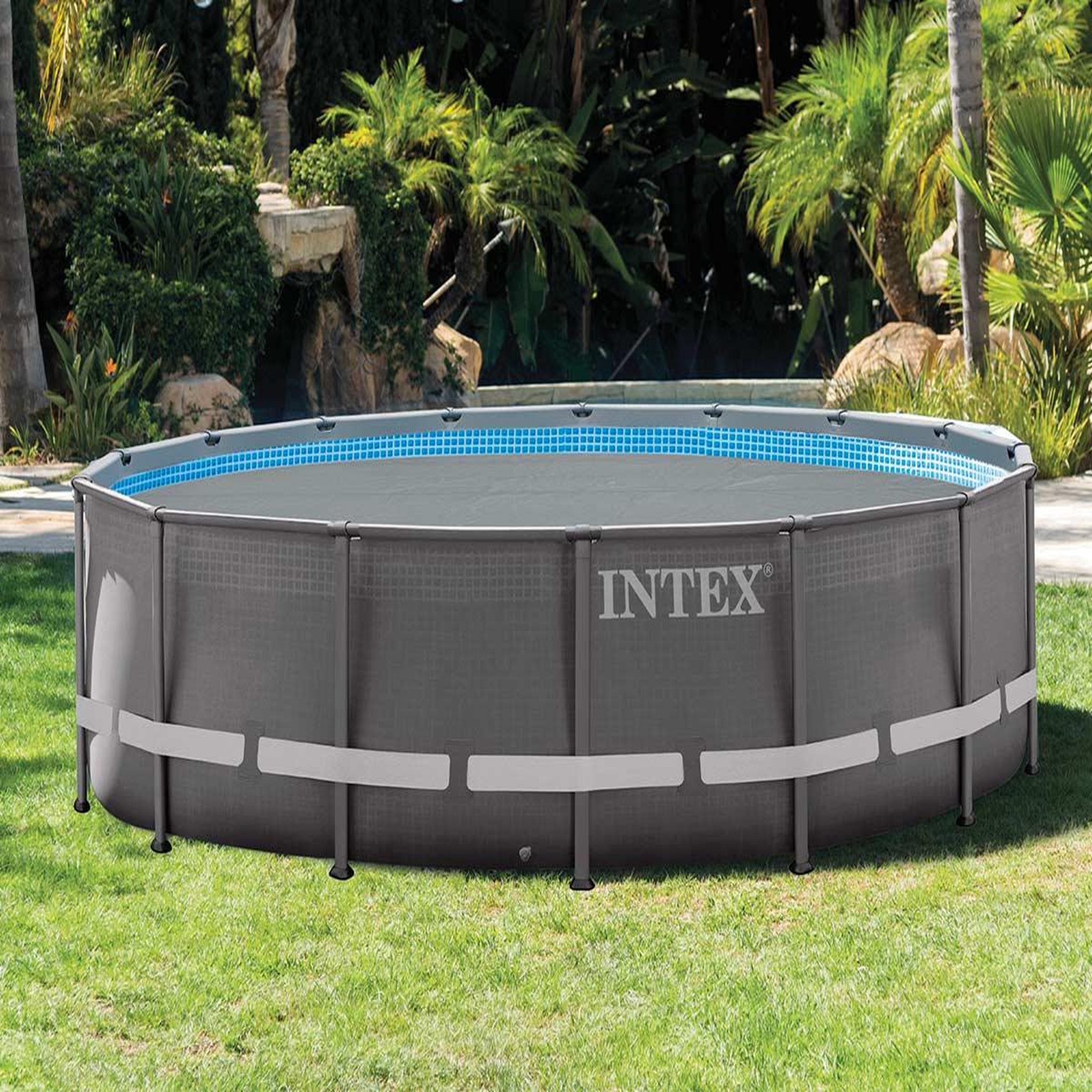 Voir la diapositive 2 : INTEX Bâche à bulles renforcée ronde pour piscine tubulaire Intex Ø 4,27 m - Intex