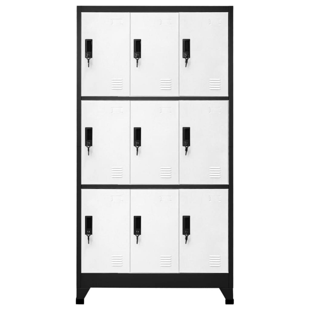 VIDAXL Armoire a casiers Anthracite et blanc 90x45x180 cm Acier