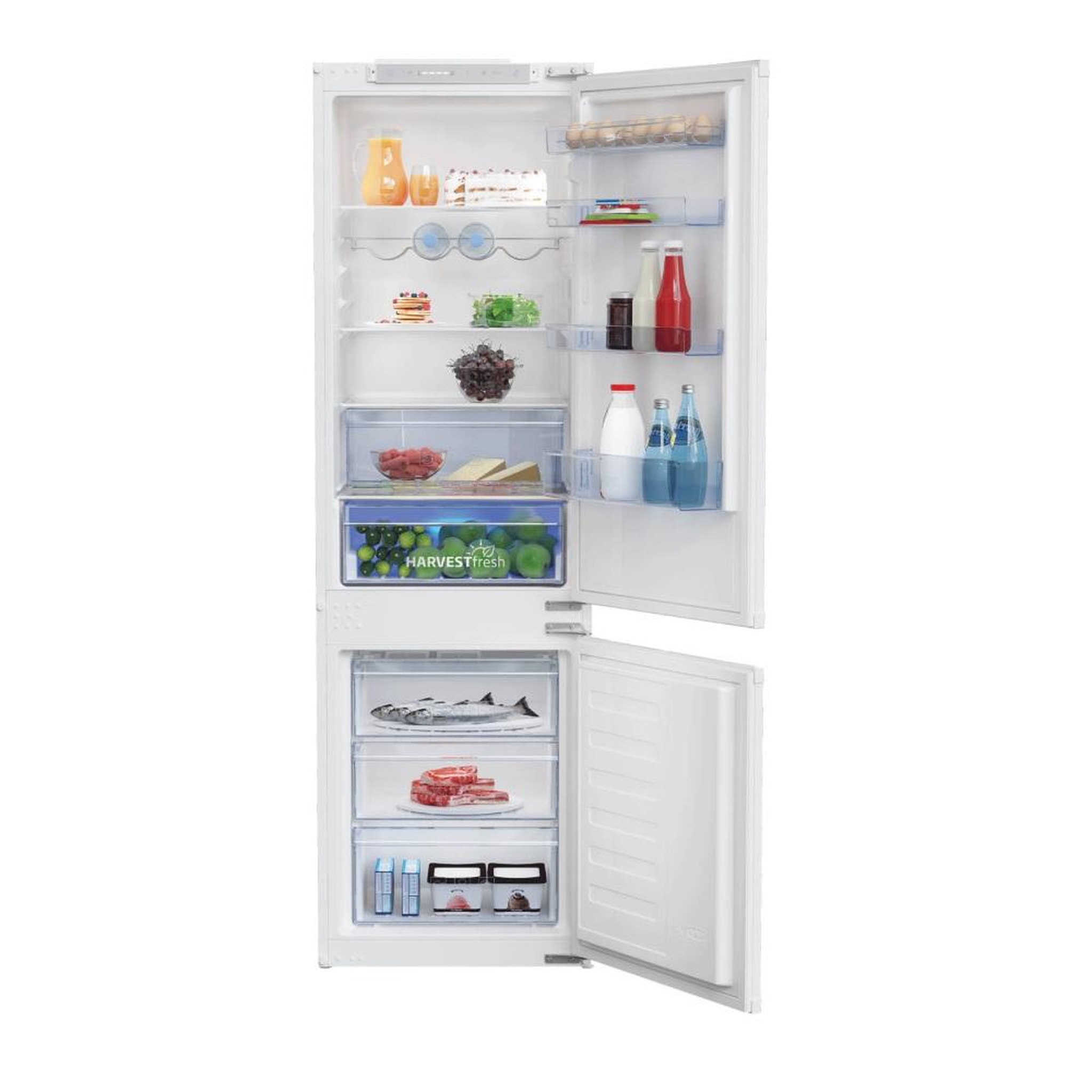 Beko Réfrigérateur combiné intégrable à glissières 271l - bcsa285e4zsn