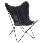 Paris Prix Fauteuil Design en Cuir  Papillon  92cm Noir