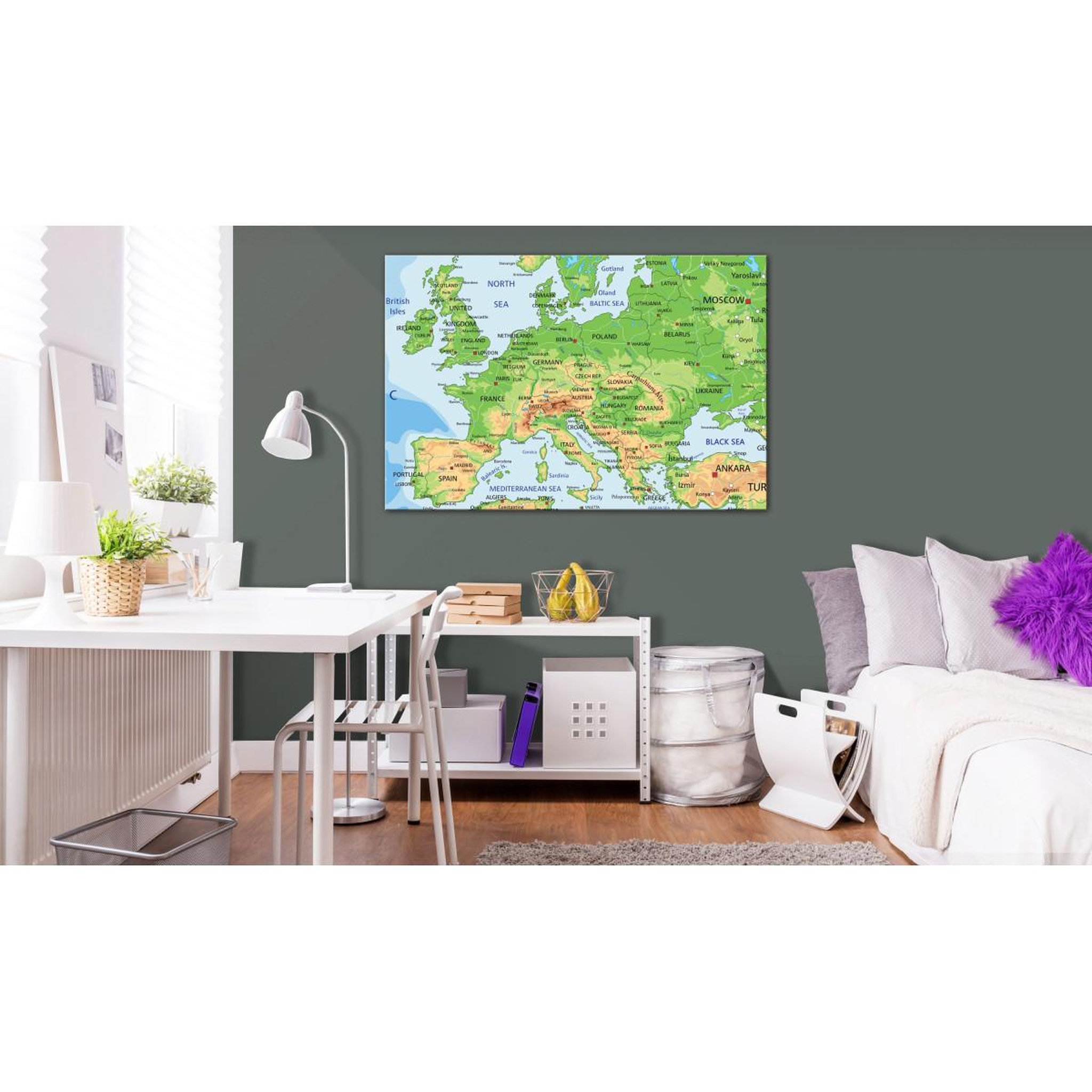 Voir la diapositive 2 : Paris Prix Tableau imprimé  map of europe