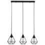 Voir la diapositive 3 : VIDAXL Plafonnier avec design de diamant Noir 3 ampoules E27