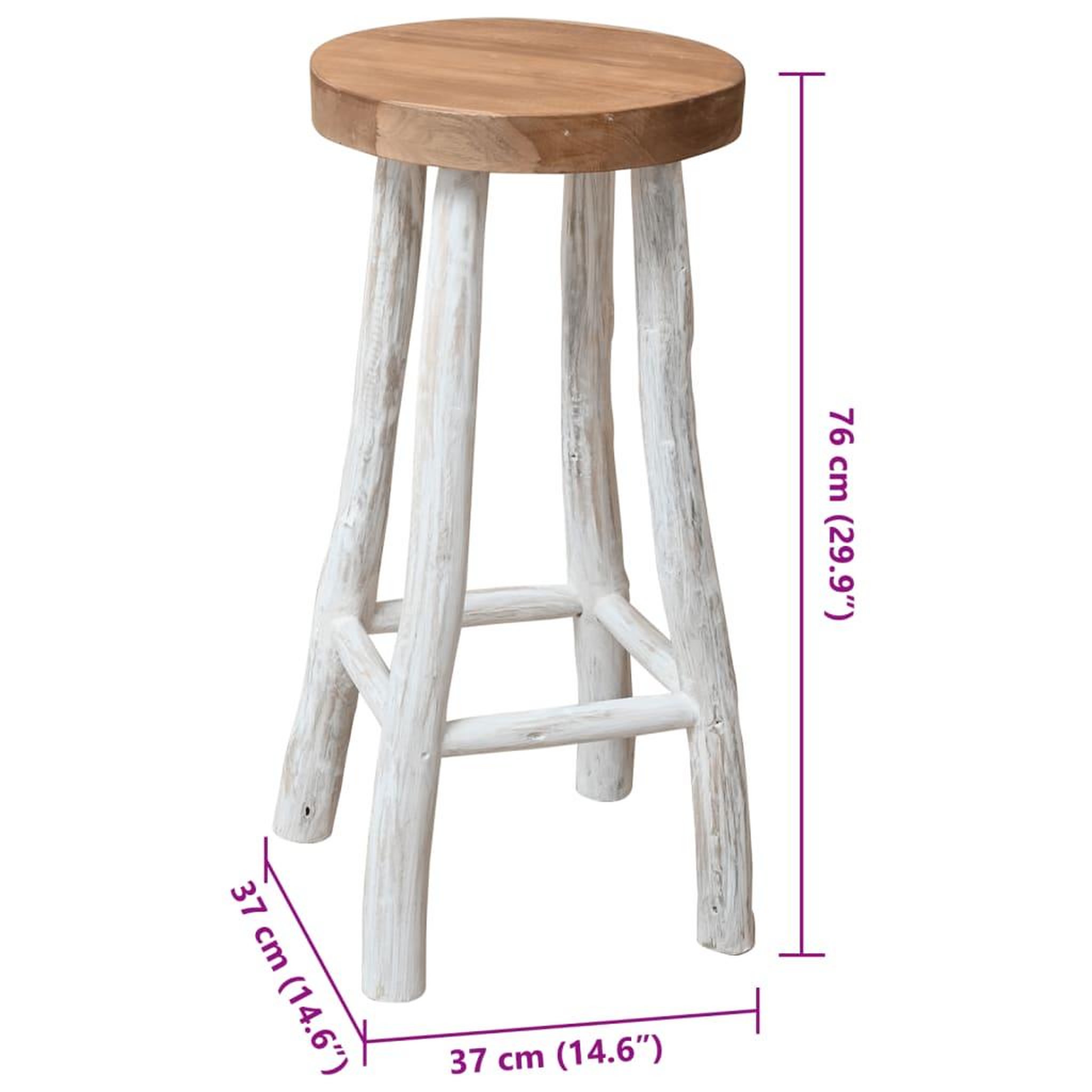 Voir la diapositive 4 : VIDAXL Chaise de bar bois de teck solide