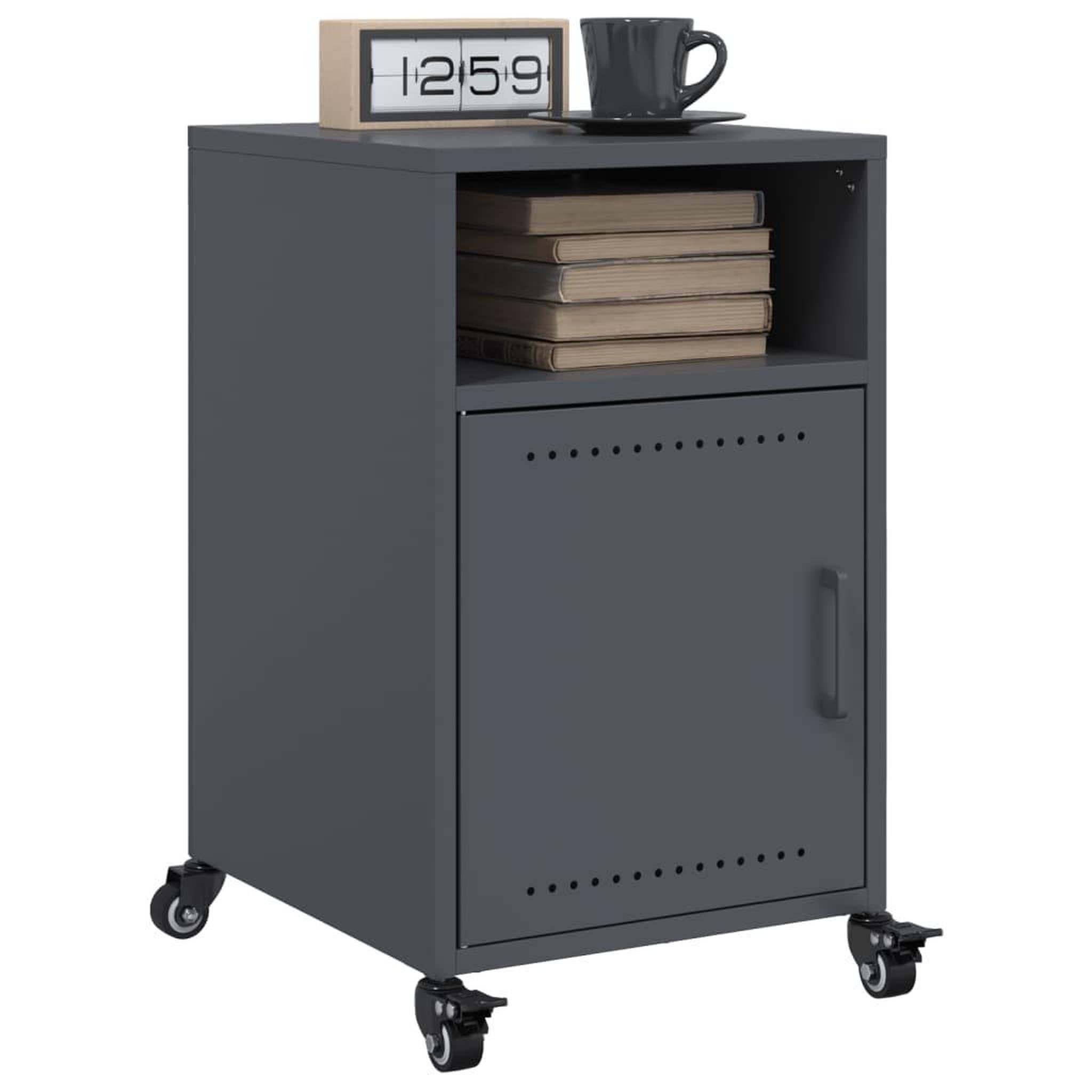 VIDAXL Tables de chevet 2 pcs anthracite 36x39x59 cm acier