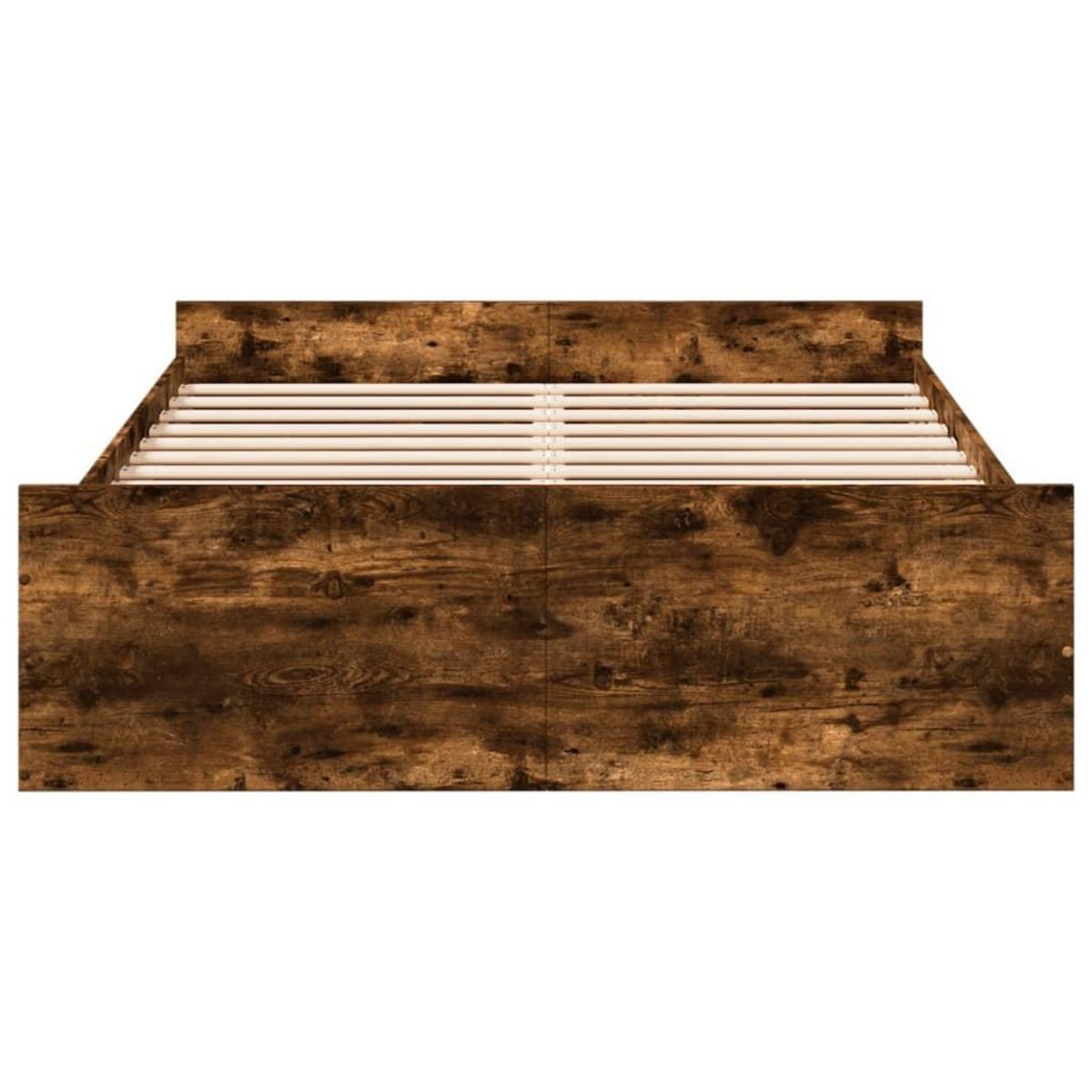 VIDAXL Cadre de lit avec tiroirs sans matelas chene fume 120x200 cm