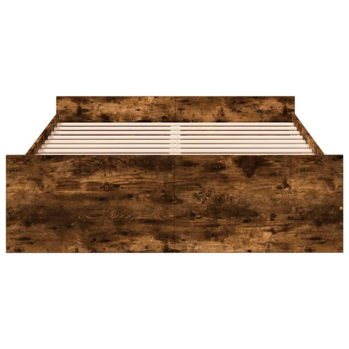 VIDAXL Cadre de lit avec tiroirs sans matelas chene fume 120x200 cm