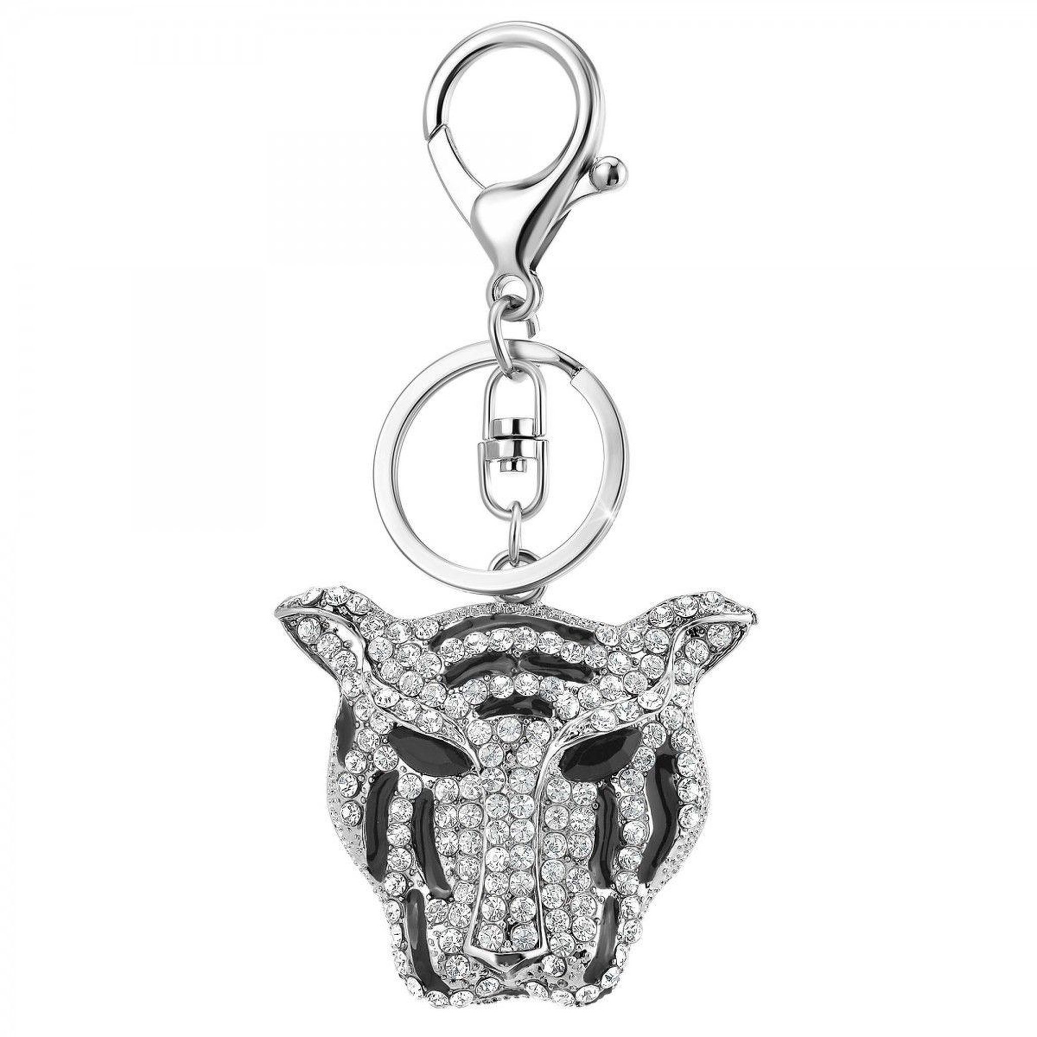 SC CRYSTAL Bijou de sac tête de Tigre SC Crystal orné de Cristaux scintillants