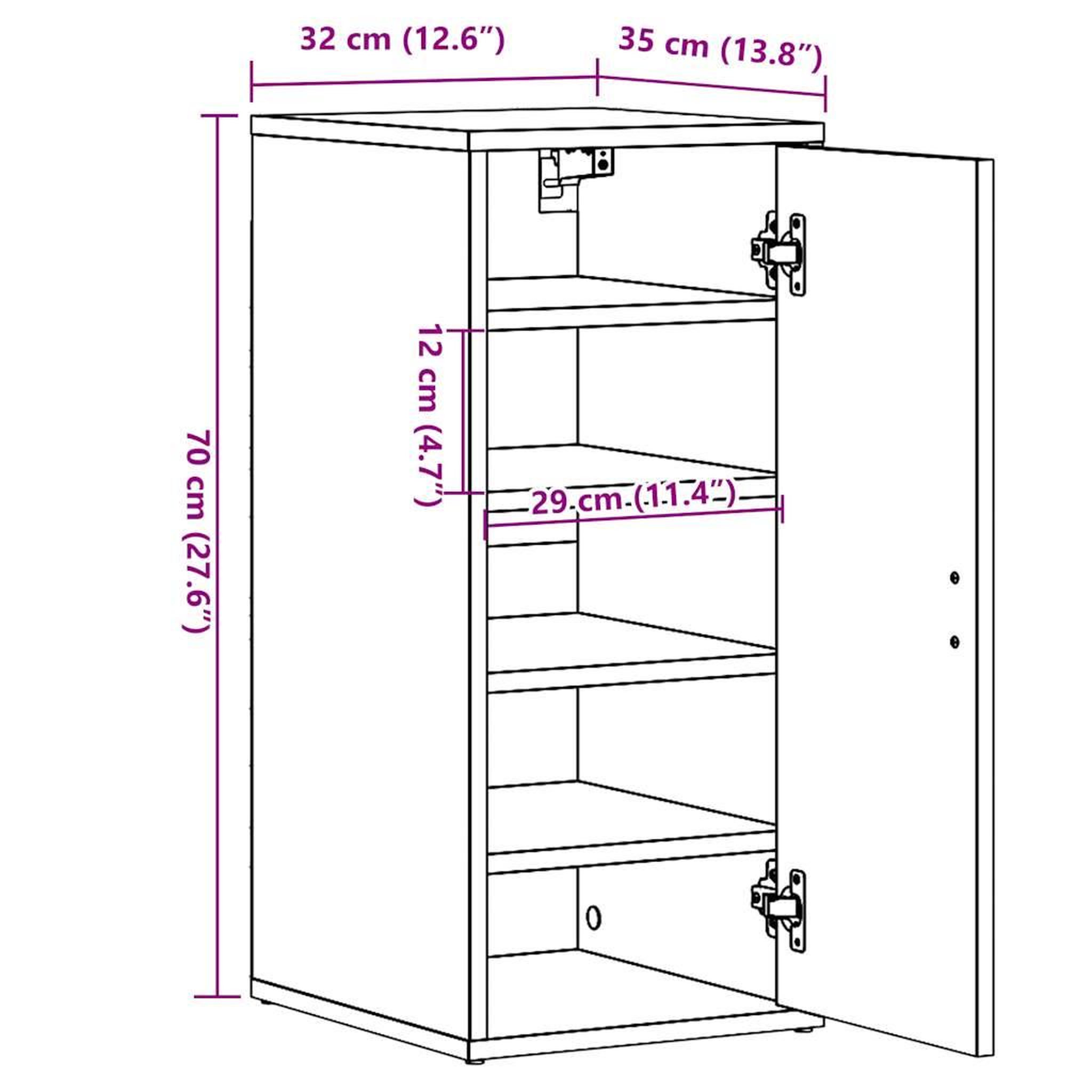 Voir la diapositive 6 : VIDAXL Armoire a chaussures vieux bois 32x35x70 cm bois d'ingenierie
