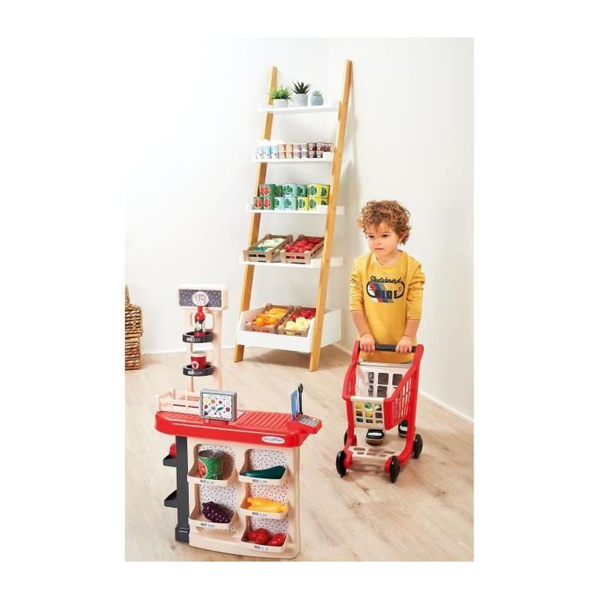 Voir la diapositive 5 : Ecoiffier Sortie de caisse + chariot - ECOIFFIER - 1676 - Un vrai petit magasin