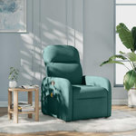 VIDAXL Fauteuil de massage inclinable Vert fonce Tissu