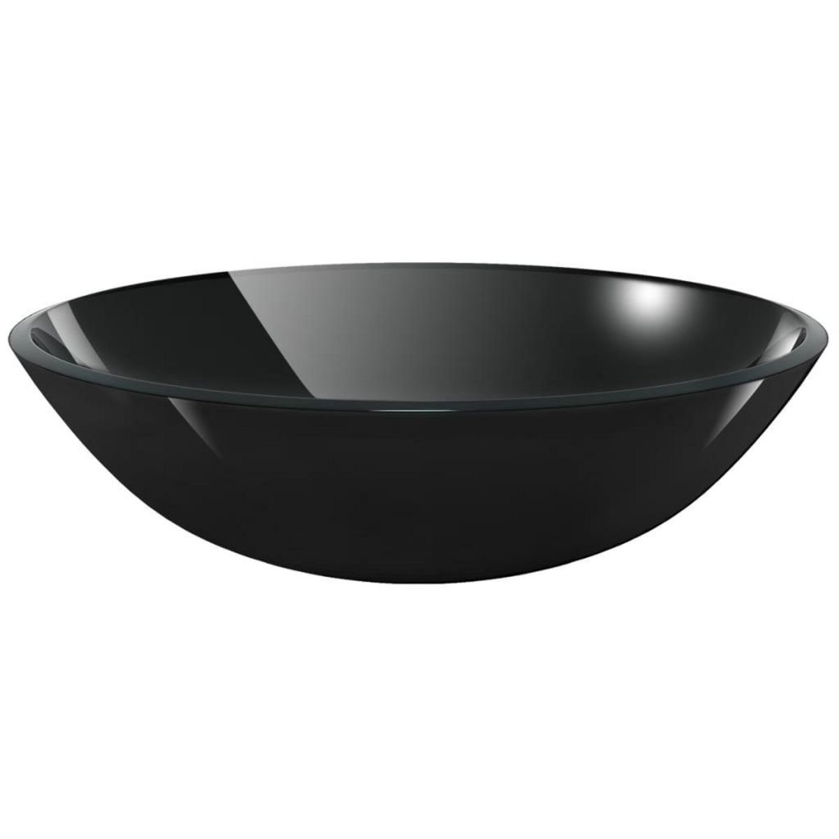 VIDAXL Lavabo Verre trempe 42 cm Noir