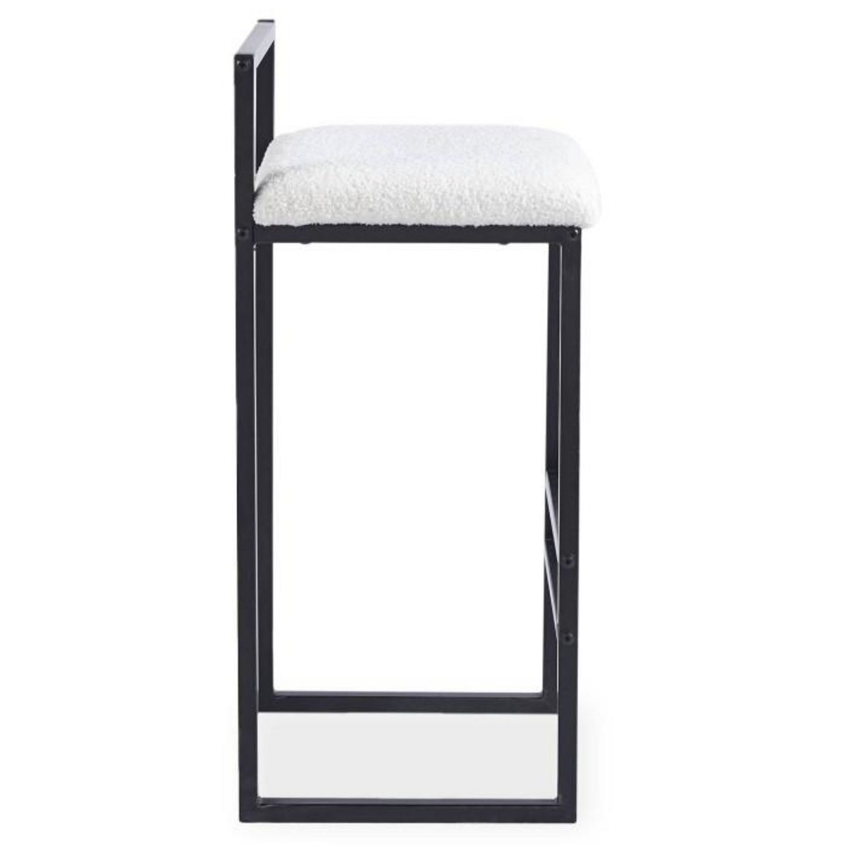 Paris Prix Tabouret de Bar Bouclette  Dakota  80cm Crème & Noir