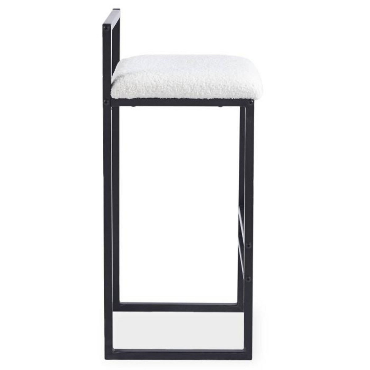Paris Prix Tabouret de Bar Bouclette  Dakota  80cm Crème & Noir