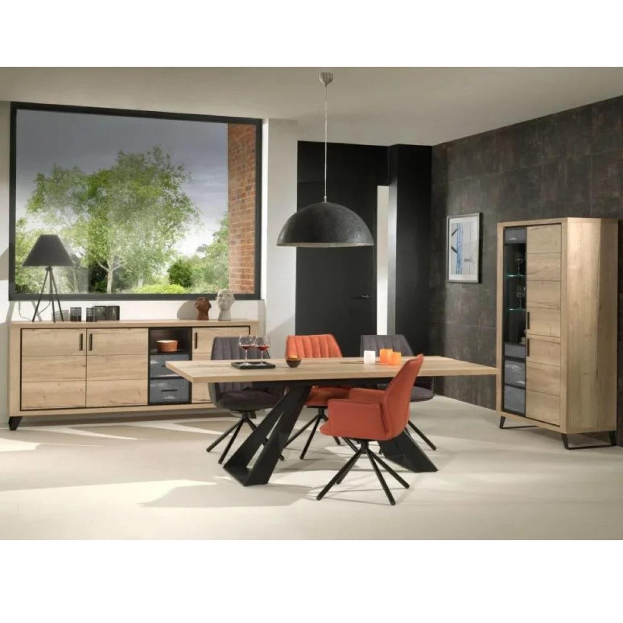 Voir la diapositive 3 : JLC KREATION Meuble tv contemporain 2 portes 1 tiroir avec led 143cm pero