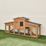 Voir la diapositive 2 : SWEEEK Clapier en bois Angora pour lapin et autres rongeurs. 4 lapins. cage à lapin avec enclos. espace intérieur et extérieur. poulailler