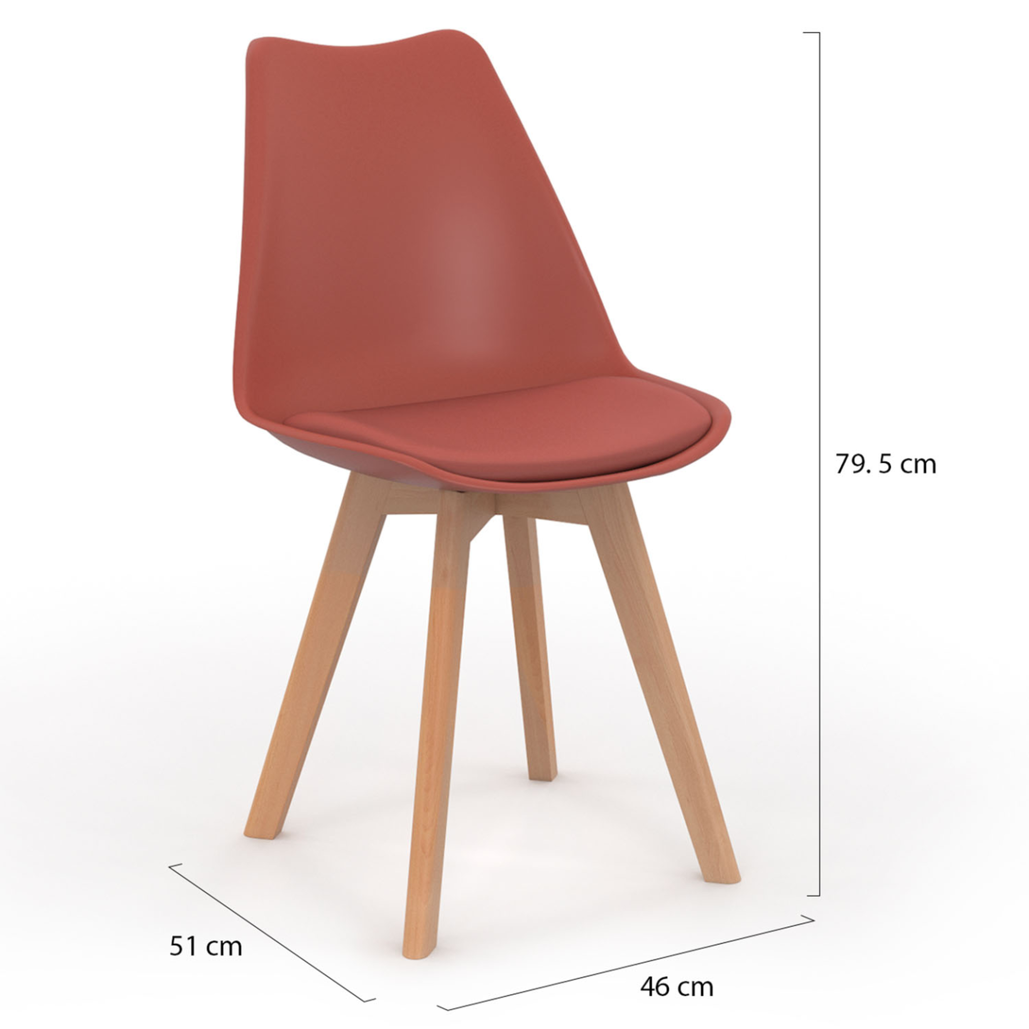 Voir la diapositive 5 : ID MARKET Lot de 6 chaises scandinaves sara mix color gris foncé x2, terracotta x2, beige x2