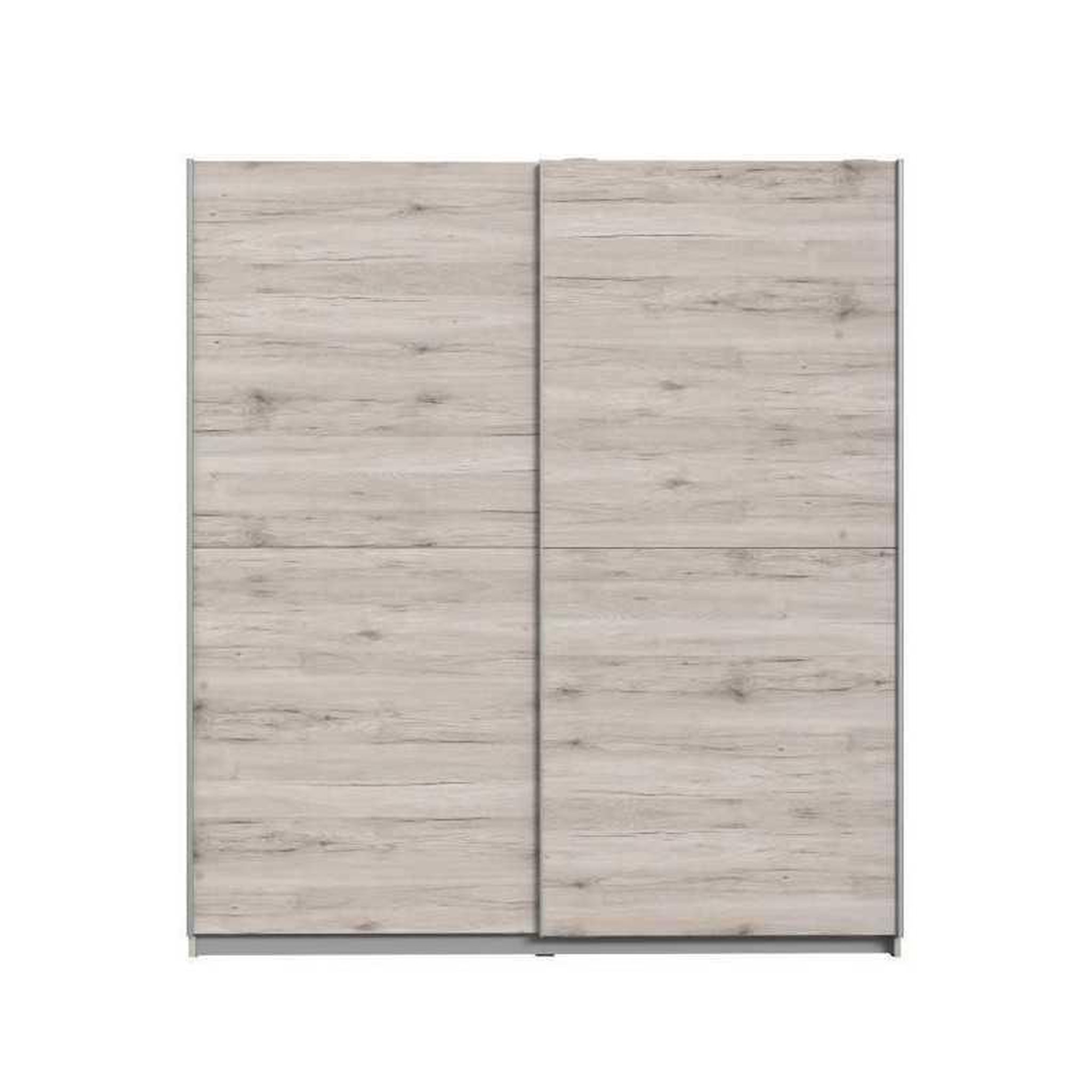 FINLANDEK Finlandek ulos armoire de chambre beige effet chêne clair, 2 portes coulissantes, 5 étagères, 2 tringles, 170,3 x 61,2 x 190,5 cm