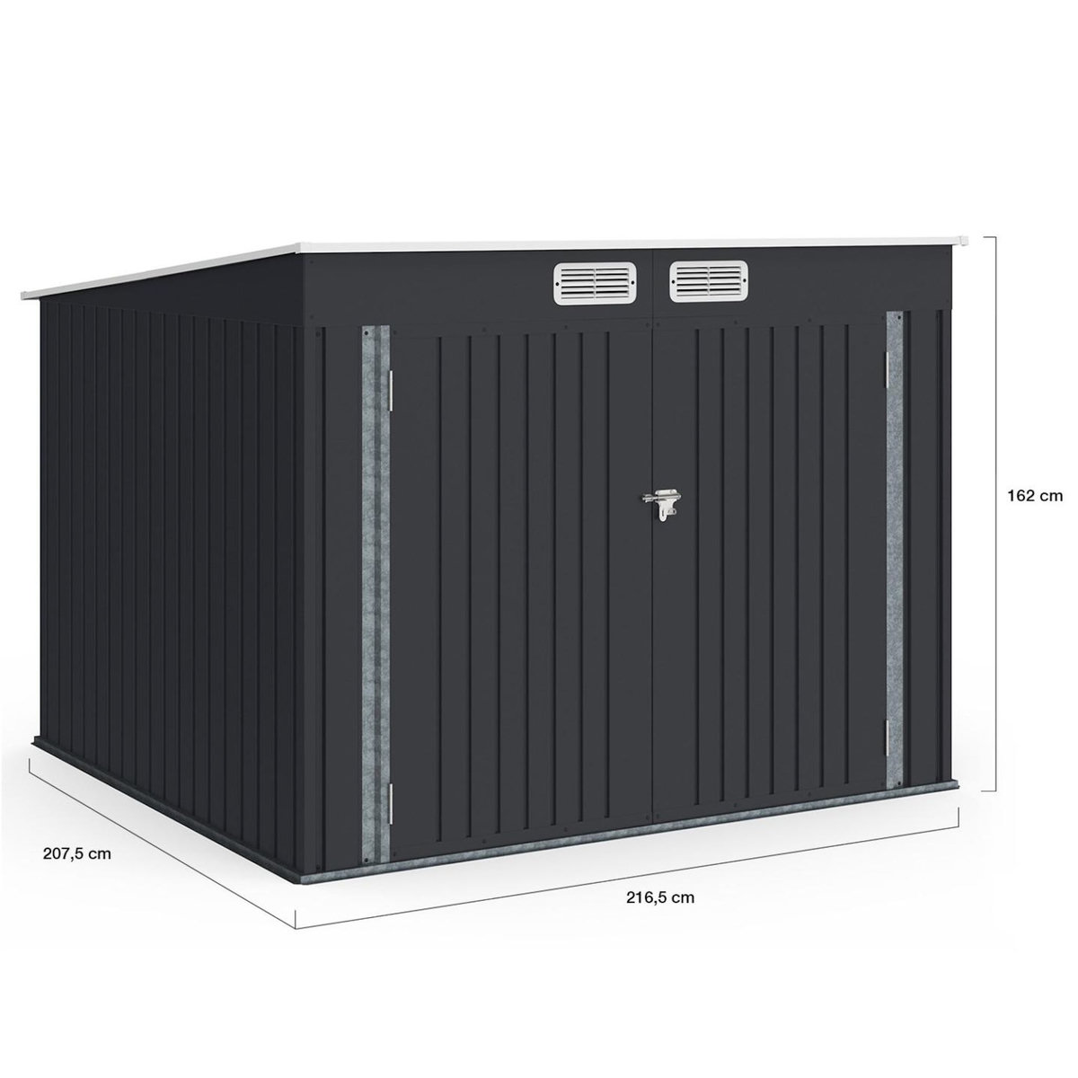 ID MARKET Abri à vélos en métal gris anthracite verrouillable avec kit d'ancrage pour 4 vélos