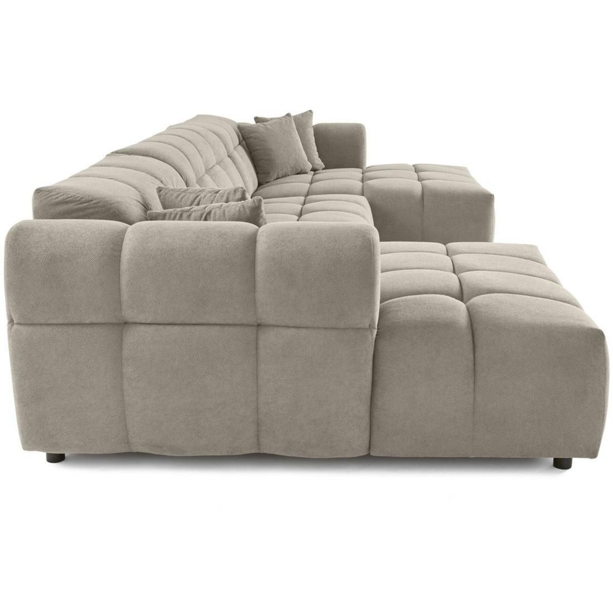 LISA DESIGN Ray - canapé panoramique en u 7 places en tissu texturé