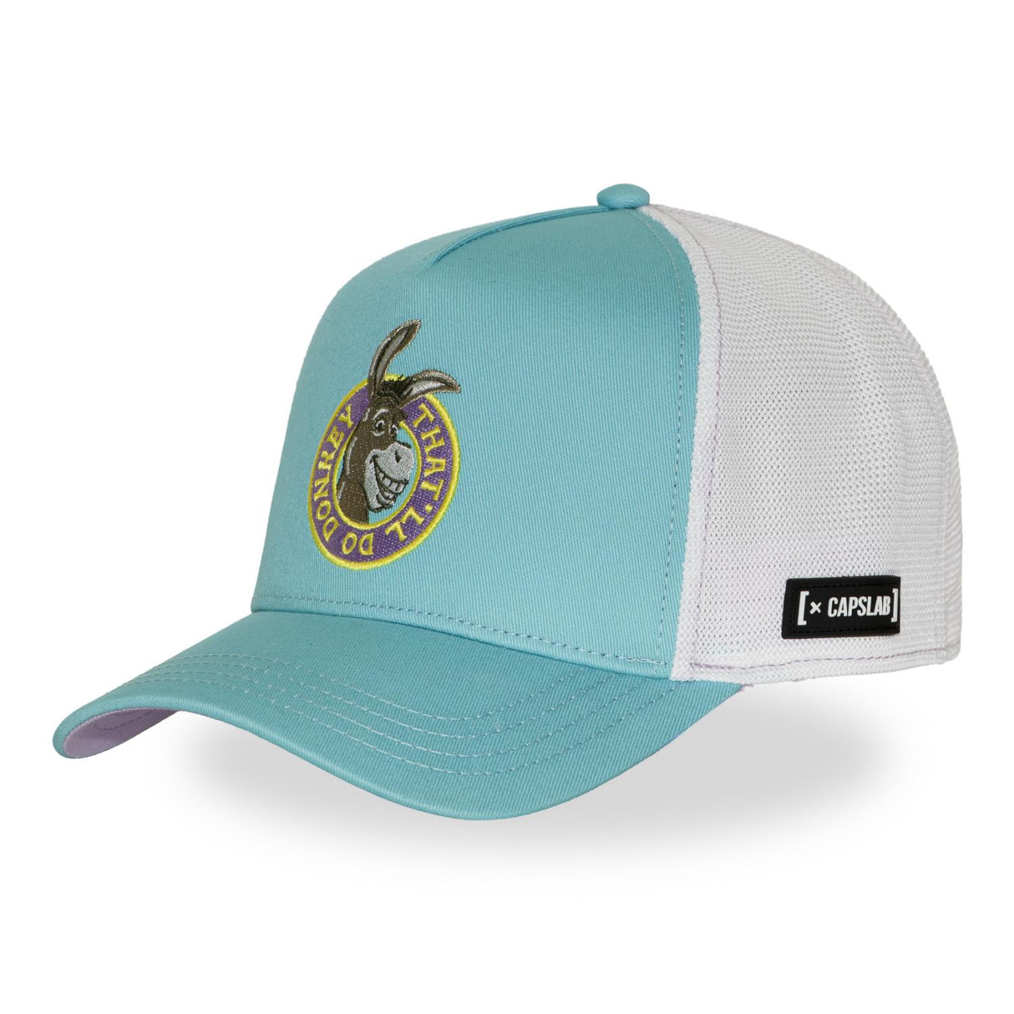 CAPSLAB Casquette trucker premium avec filet shrek ane power. Coloris disponibles : Bleu