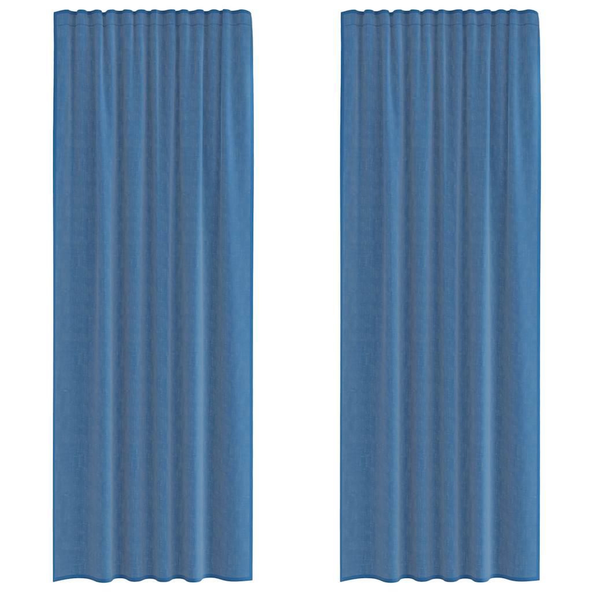 Voir la diapositive 2 : VIDAXL Rideaux en voile avec boucles 2 pcs bleu royal 140x260 cm