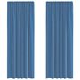 Voir la diapositive 2 : VIDAXL Rideaux en voile avec boucles 2 pcs bleu royal 140x260 cm