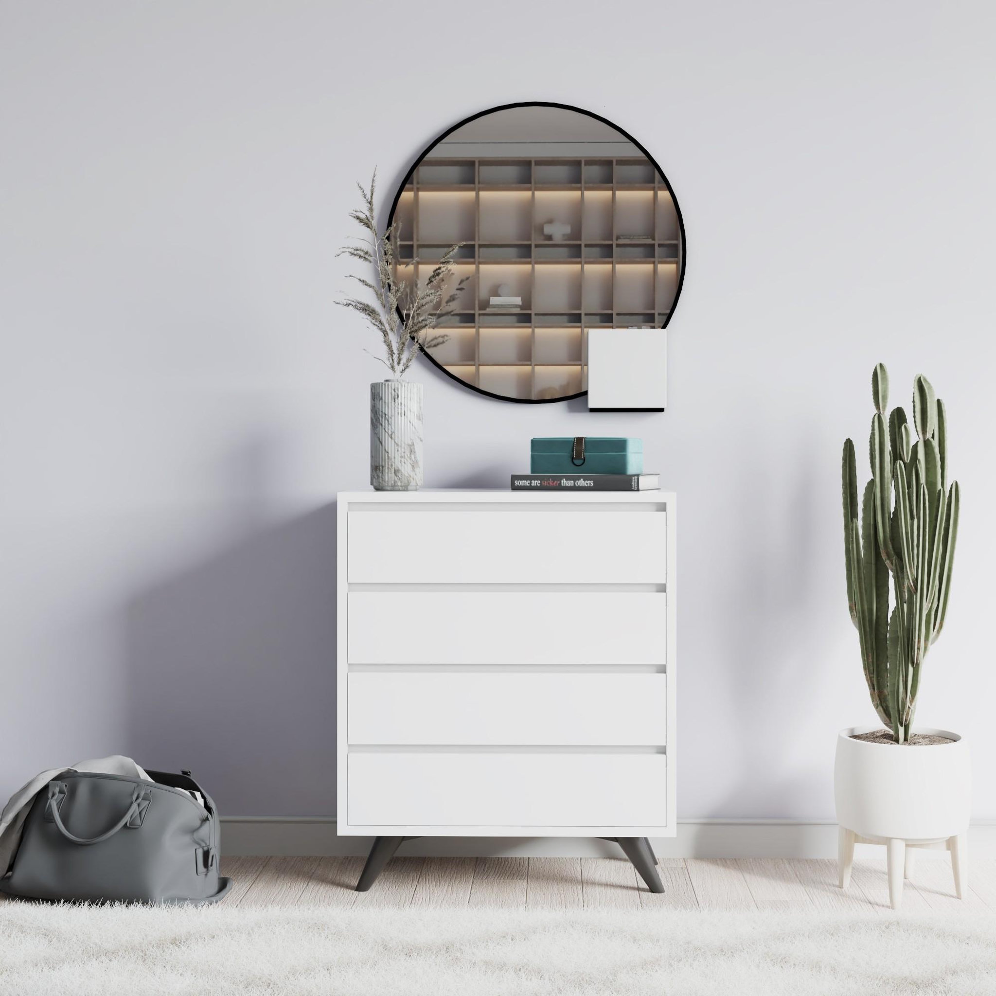 Voir la diapositive 2 : Habitat et Jardin Commode en bois  suvera  - 70 x 40 x 86 cm - blanc