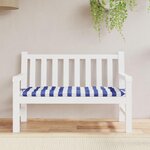 VIDAXL Coussin de banc de jardin rayures bleues et blanches 120x50x7cm
