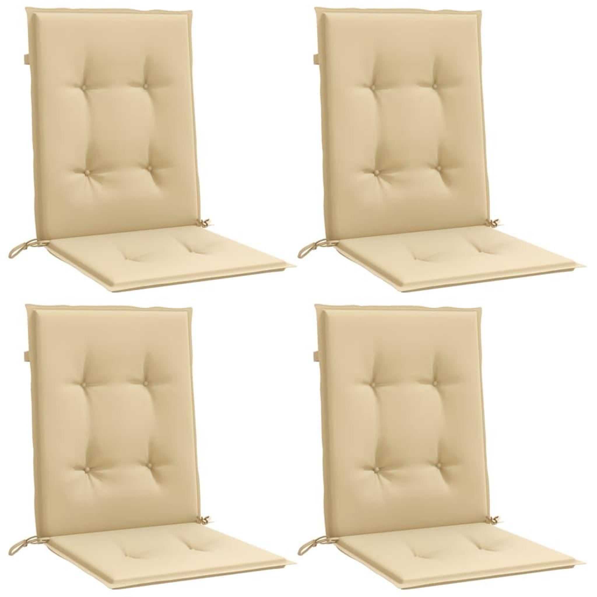 Voir la diapositive 3 : VIDAXL Coussins de chaise a dossier bas lot de 4 beige melange tissu