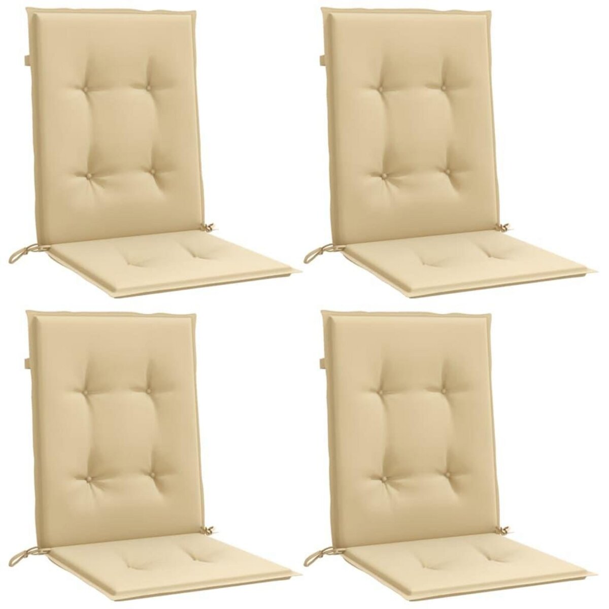 VIDAXL Coussins de chaise a dossier bas lot de 4 beige melange tissu