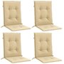 Voir la diapositive 3 : VIDAXL Coussins de chaise a dossier bas lot de 4 beige melange tissu