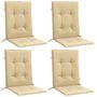 Voir la diapositive 3 : VIDAXL Coussins de chaise a dossier bas lot de 4 beige melange tissu