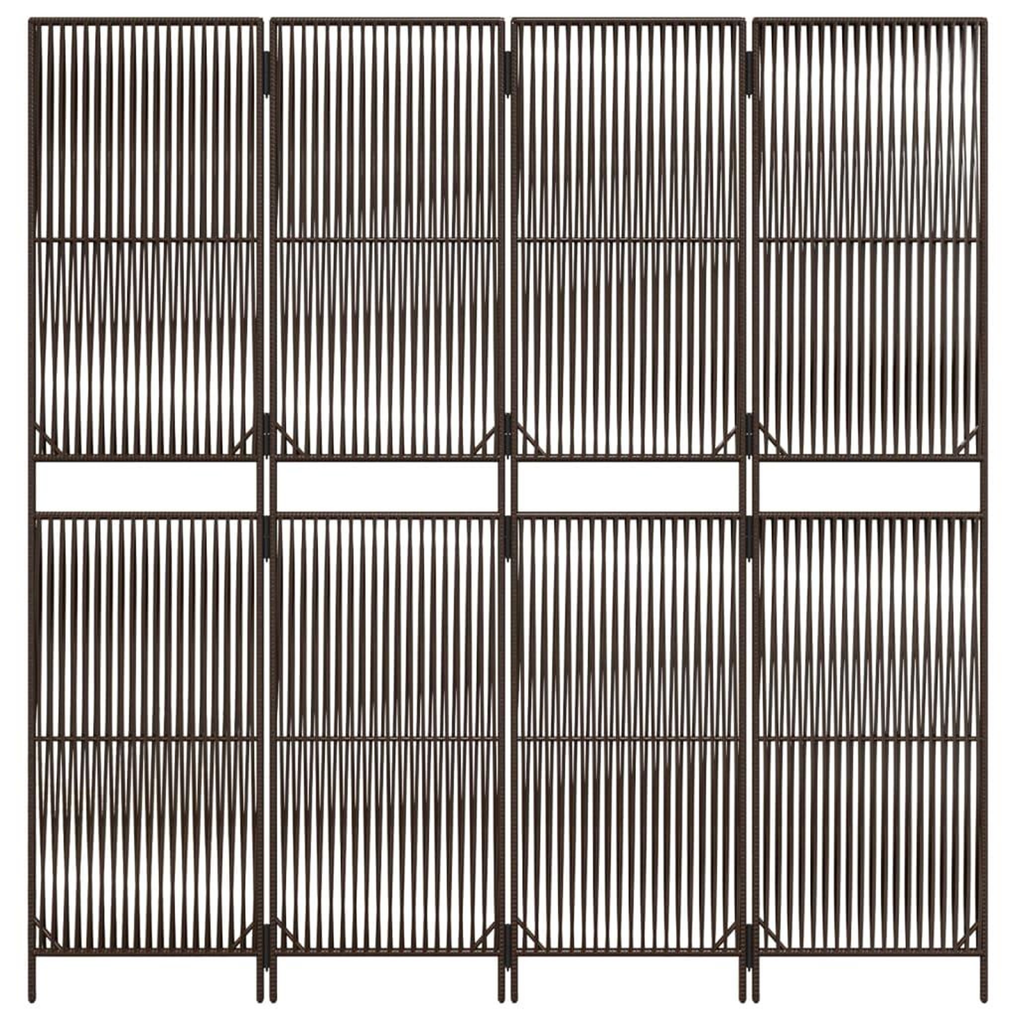 Voir la diapositive 5 : VIDAXL Cloison de separation 4 panneaux marron resine tressee
