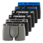 FREEGUN Lot de 6 boxers enfant en coton uni. Coloris disponibles : Noir