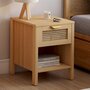 Voir la diapositive 2 : ID MARKET Lot de 2 tables de chevet EDHEN 1 tiroir avec niche cannage et bois