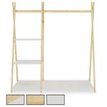 IDIMEX Penderie pour enfants LOTTE avec 3 étagères, en bois massif. Coloris disponibles : Marron, Blanc, Bicolore