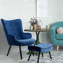 Voir la diapositive 6 : Paris Prix Fauteuil & Pouf Scandinave Velours  Nomi  100cm Bleu