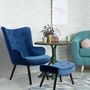 Voir la diapositive 6 : Paris Prix Fauteuil & Pouf Scandinave Velours  Nomi  100cm Bleu