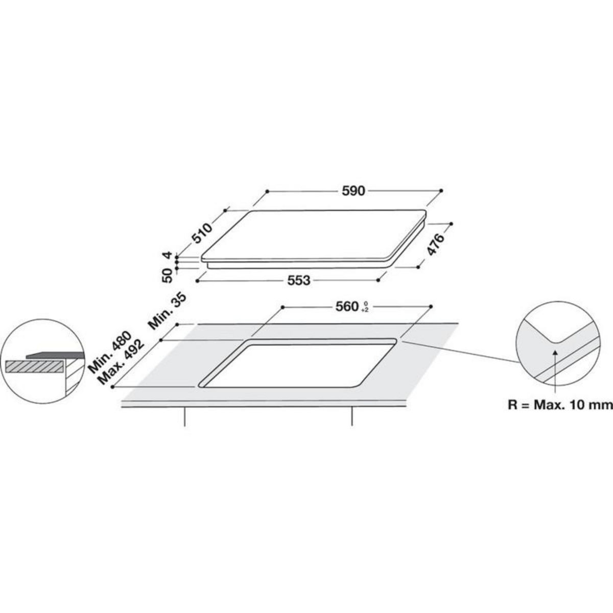 Whirlpool Plaque induction Whirlpool WSB2360BF