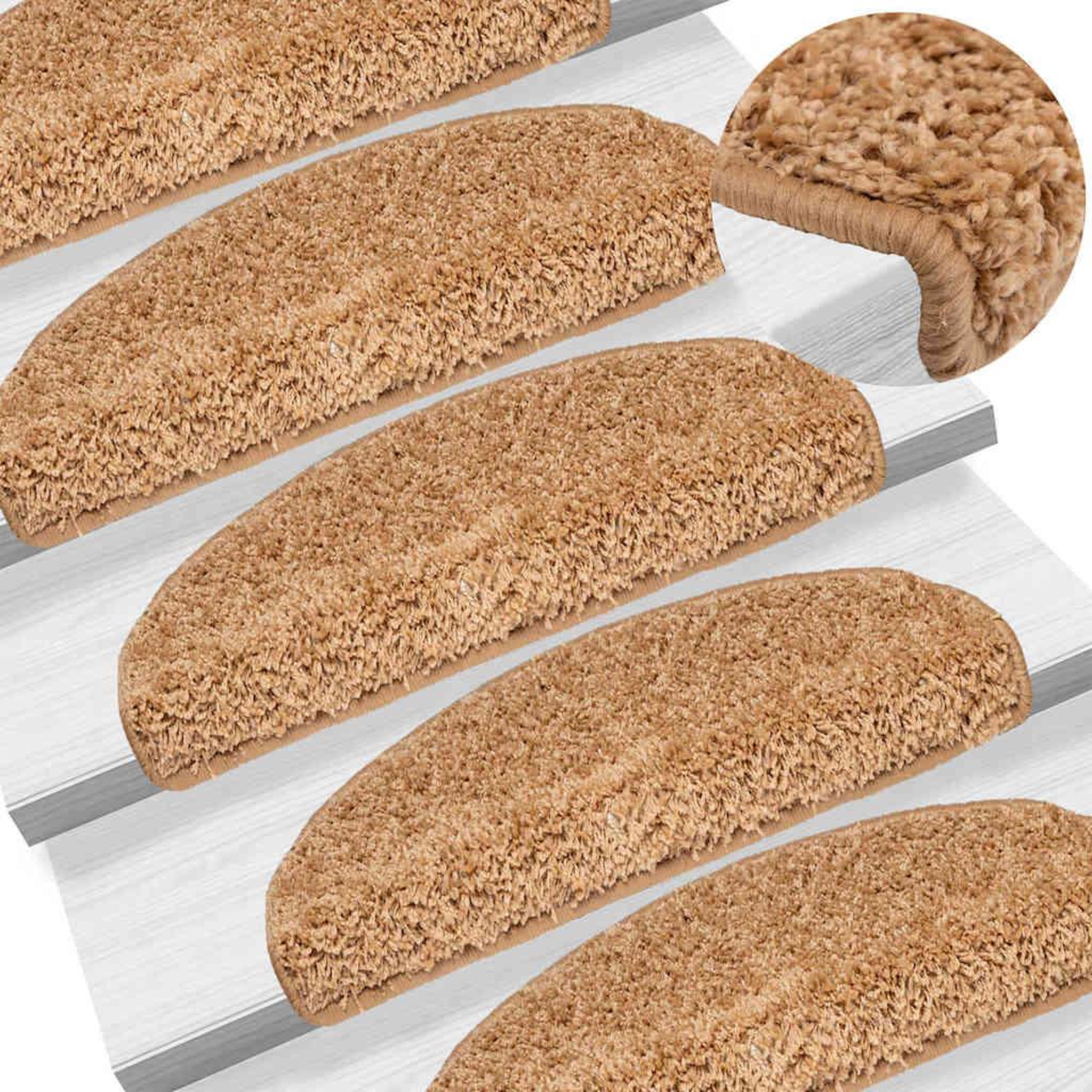 Voir la diapositive 5 : VIDAXL Tapis d'escalier 20 pcs beige 65x21x4 cm